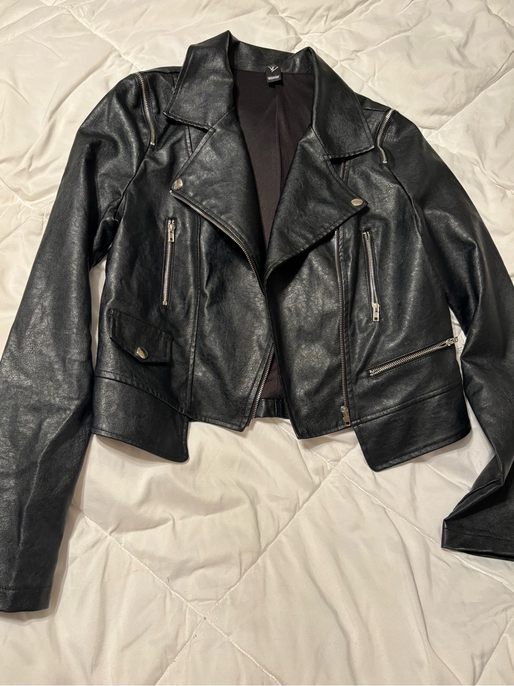 Windsor Black Faux Leather Moto Jacket